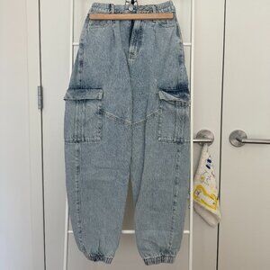 PacSun Light Balloon Utility Pants (Light Blue / Indigo Blue)